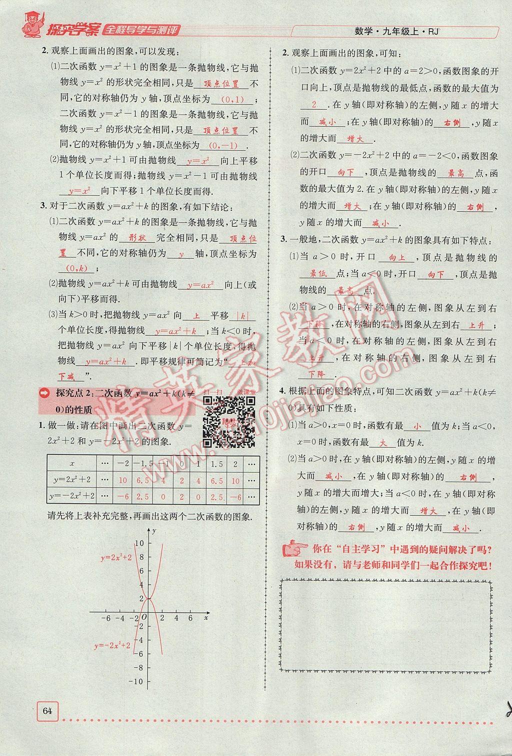 2017年探究學(xué)案全程導(dǎo)學(xué)與測評九年級數(shù)學(xué)上冊人教版 第二十二章 二次函數(shù)第95頁