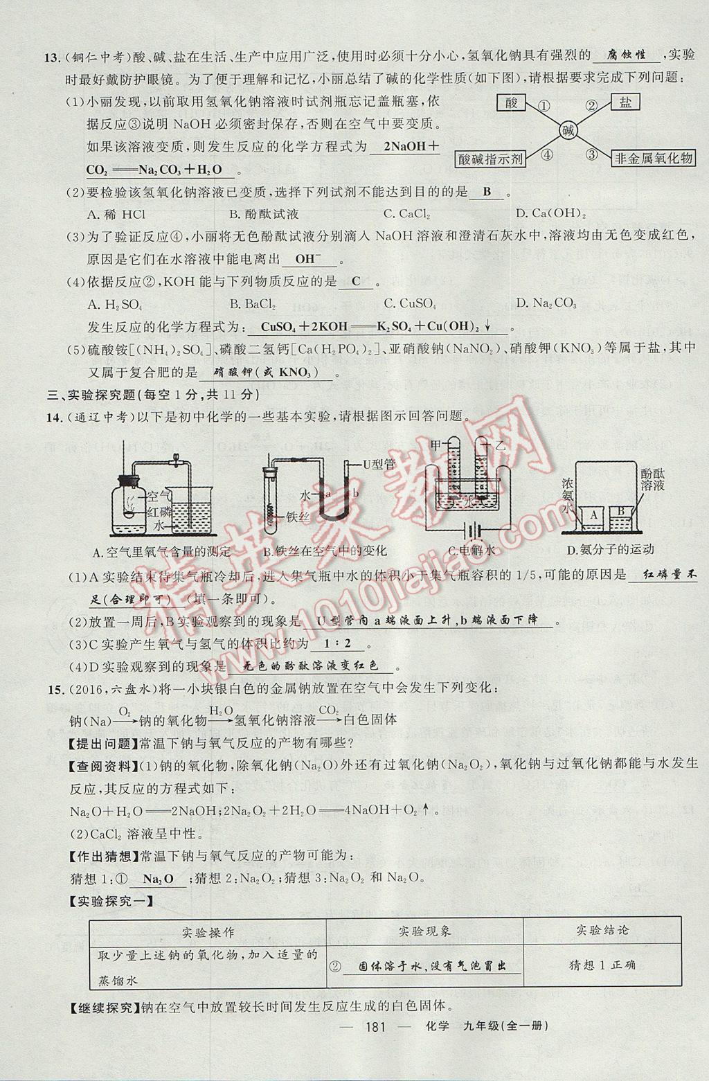 2017年四清導航九年級化學全一冊 檢測卷第27頁