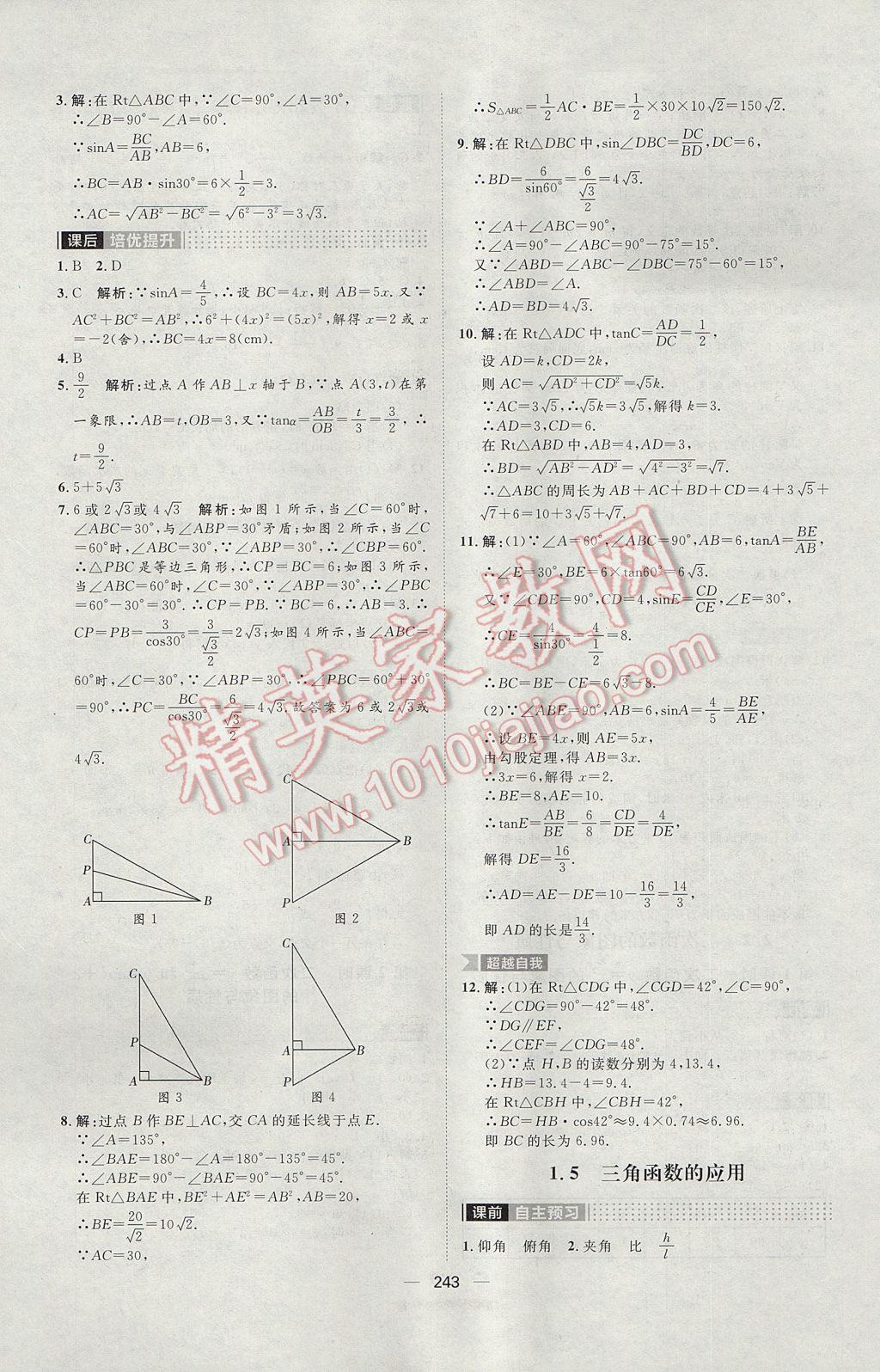 2017年陽光計劃九年級數(shù)學(xué)北師大版 參考答案第41頁