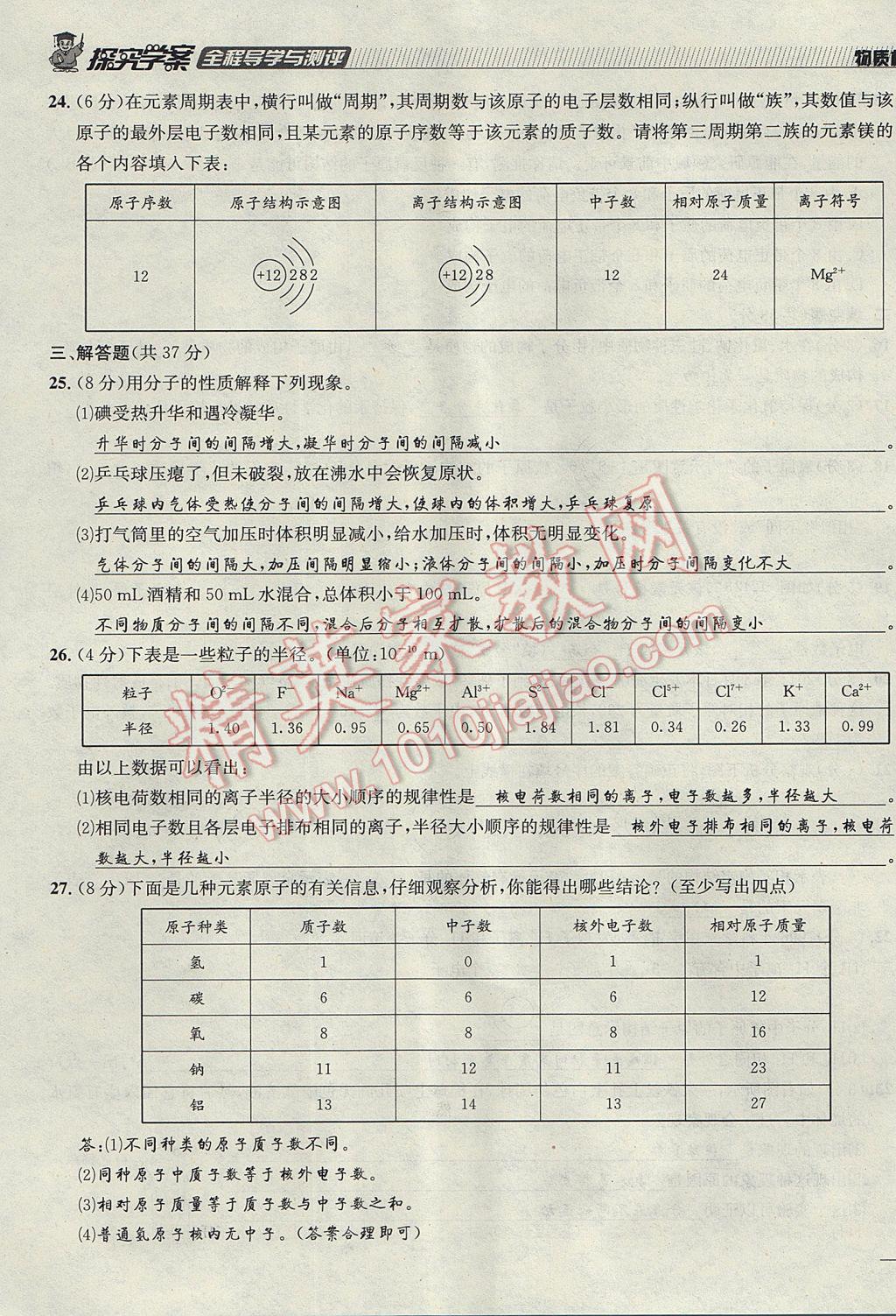 2017年探究學(xué)案全程導(dǎo)學(xué)與測(cè)評(píng)九年級(jí)化學(xué)上冊(cè)人教版 達(dá)標(biāo)檢測(cè)卷第191頁(yè)