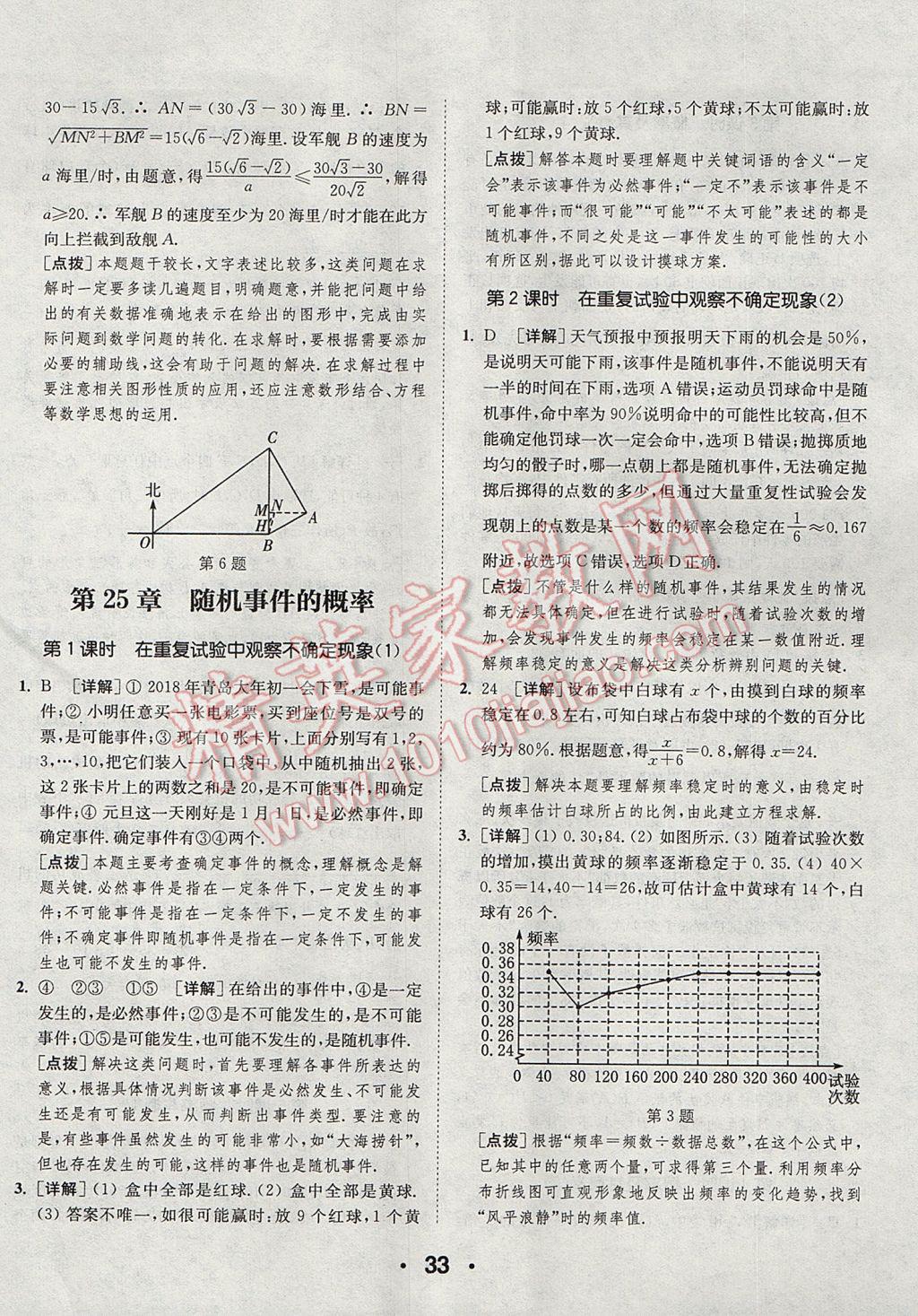 2017年通城學典初中數(shù)學提優(yōu)能手九年級上冊華師大版 參考答案第33頁