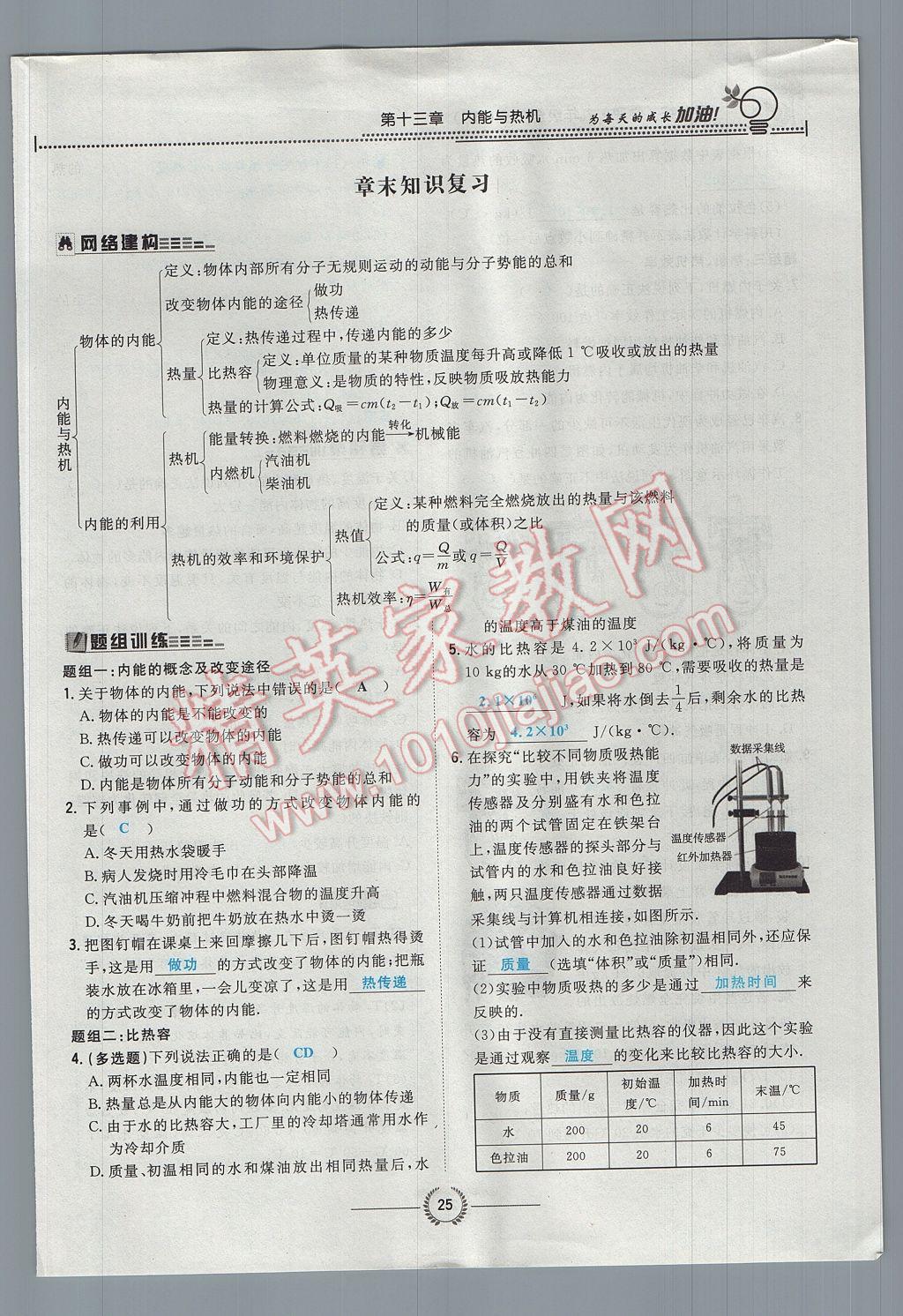 2017年貴陽初中同步導(dǎo)與練九年級物理全一冊滬科版 第十三章 內(nèi)能與熱機第82頁