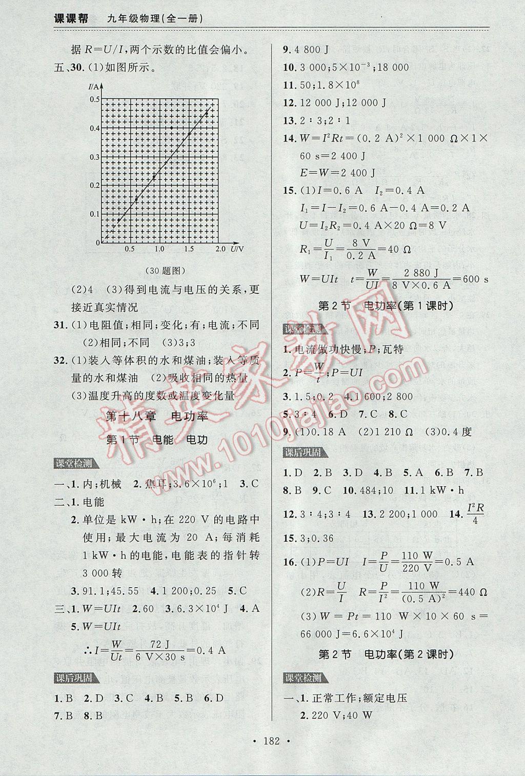 2017年中考快遞課課幫九年級物理全一冊大連專用 參考答案第14頁