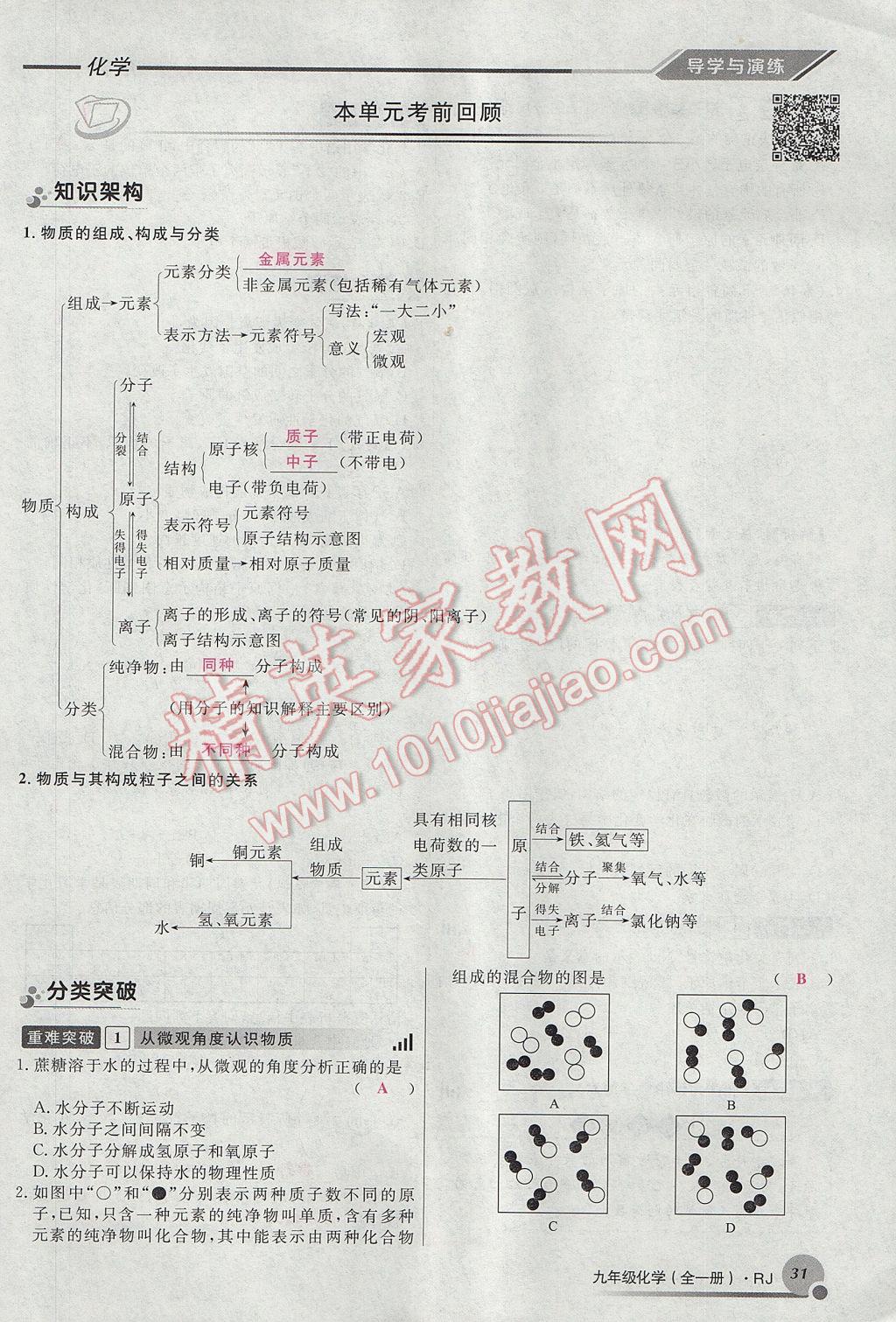 2017年导学与演练九年级化学全一册人教版贵阳专版 第三单元 物质构成的奥秘第29页