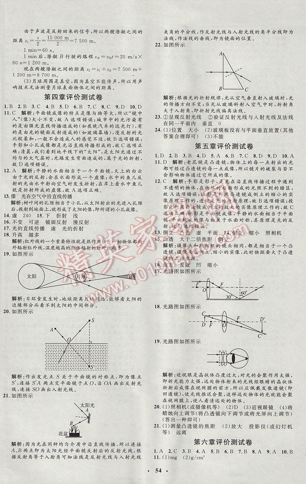 2017年非常1加1完全題練八年級(jí)物理上冊(cè)人教版 參考答案第22頁