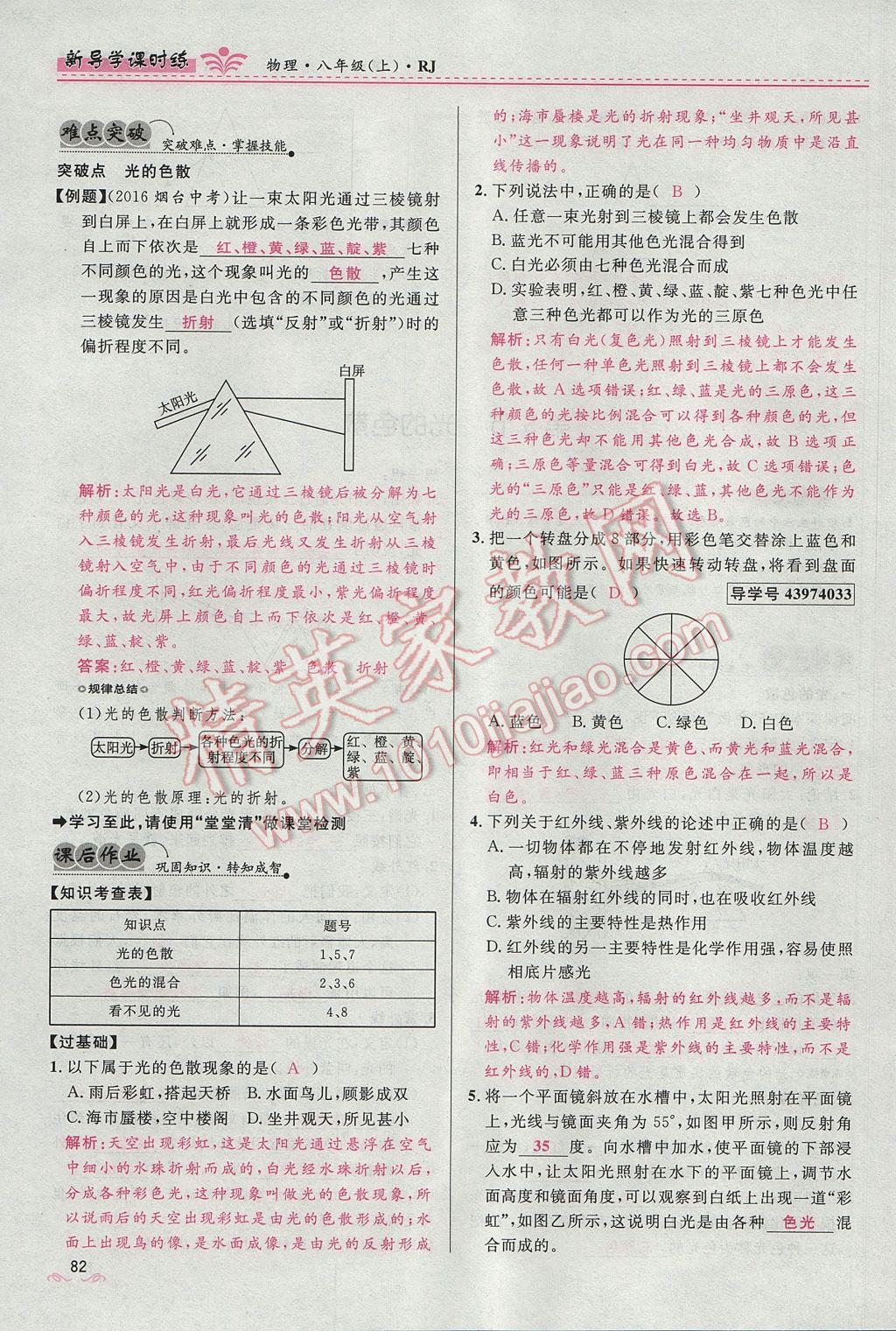 2017年奪冠百分百新導(dǎo)學(xué)課時(shí)練八年級(jí)物理上冊(cè)人教版 第四章 光現(xiàn)象第164頁(yè)