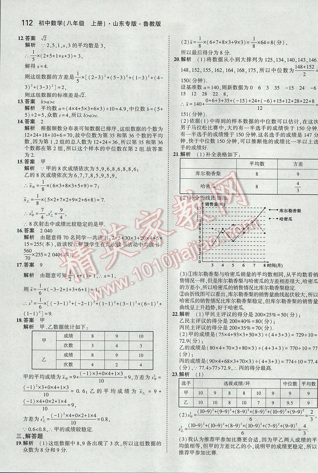 2017年5年中考3年模擬初中數(shù)學(xué)八年級上冊魯教版山東專版 參考答案第20頁