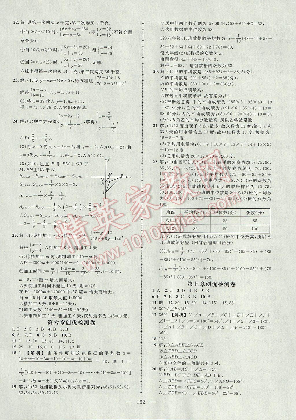 2017年黃岡創(chuàng)優(yōu)作業(yè)導(dǎo)學(xué)練八年級(jí)數(shù)學(xué)上冊(cè)北師大版 參考答案第19頁