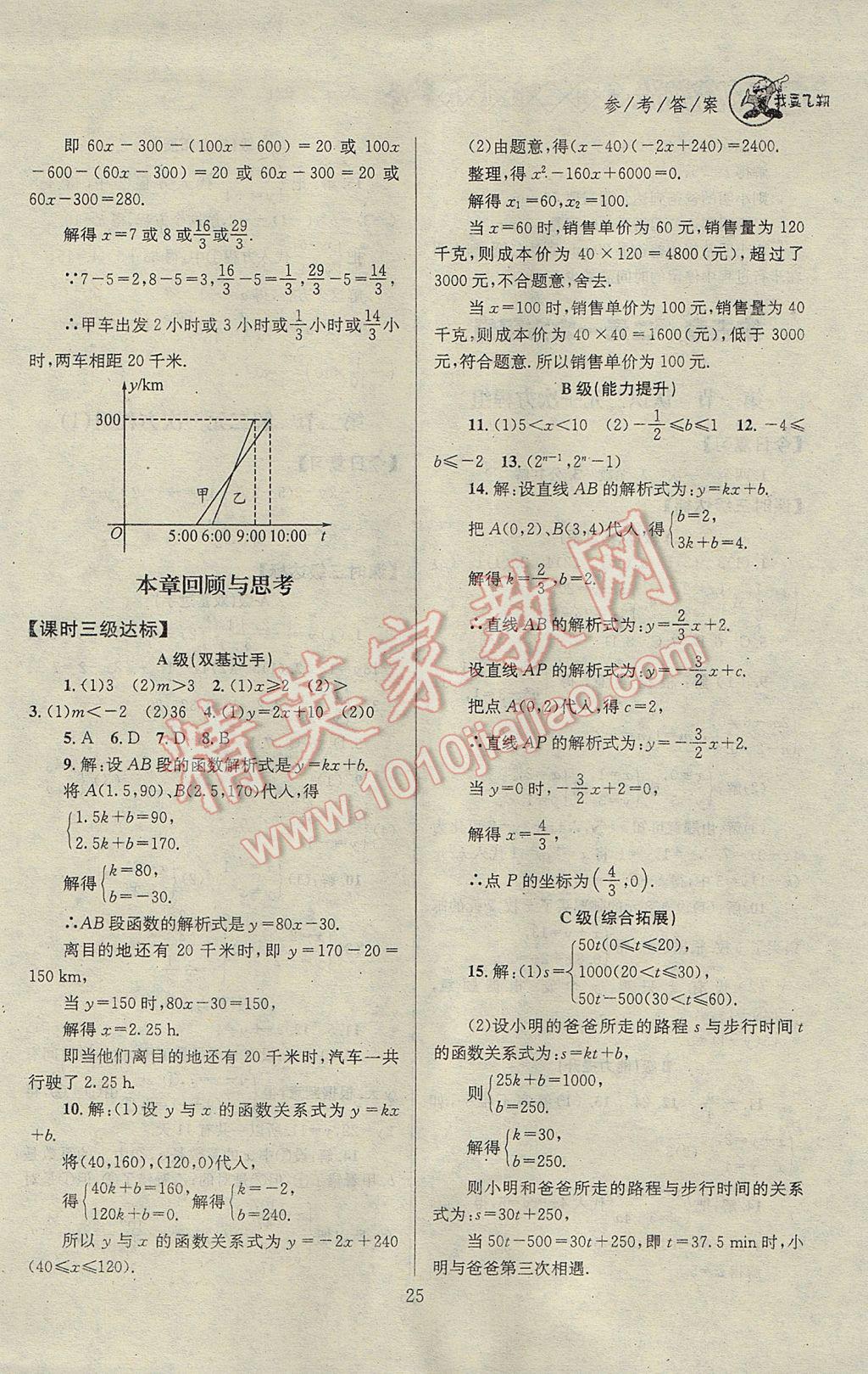 2017年天府前沿課時(shí)三級(jí)達(dá)標(biāo)八年級(jí)數(shù)學(xué)上冊(cè)北師大版 參考答案第25頁(yè)