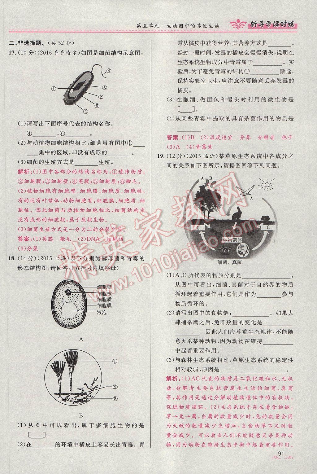 2017年奪冠百分百新導(dǎo)學(xué)課時(shí)練八年級(jí)生物上冊(cè)人教版 第五單元第91頁(yè)