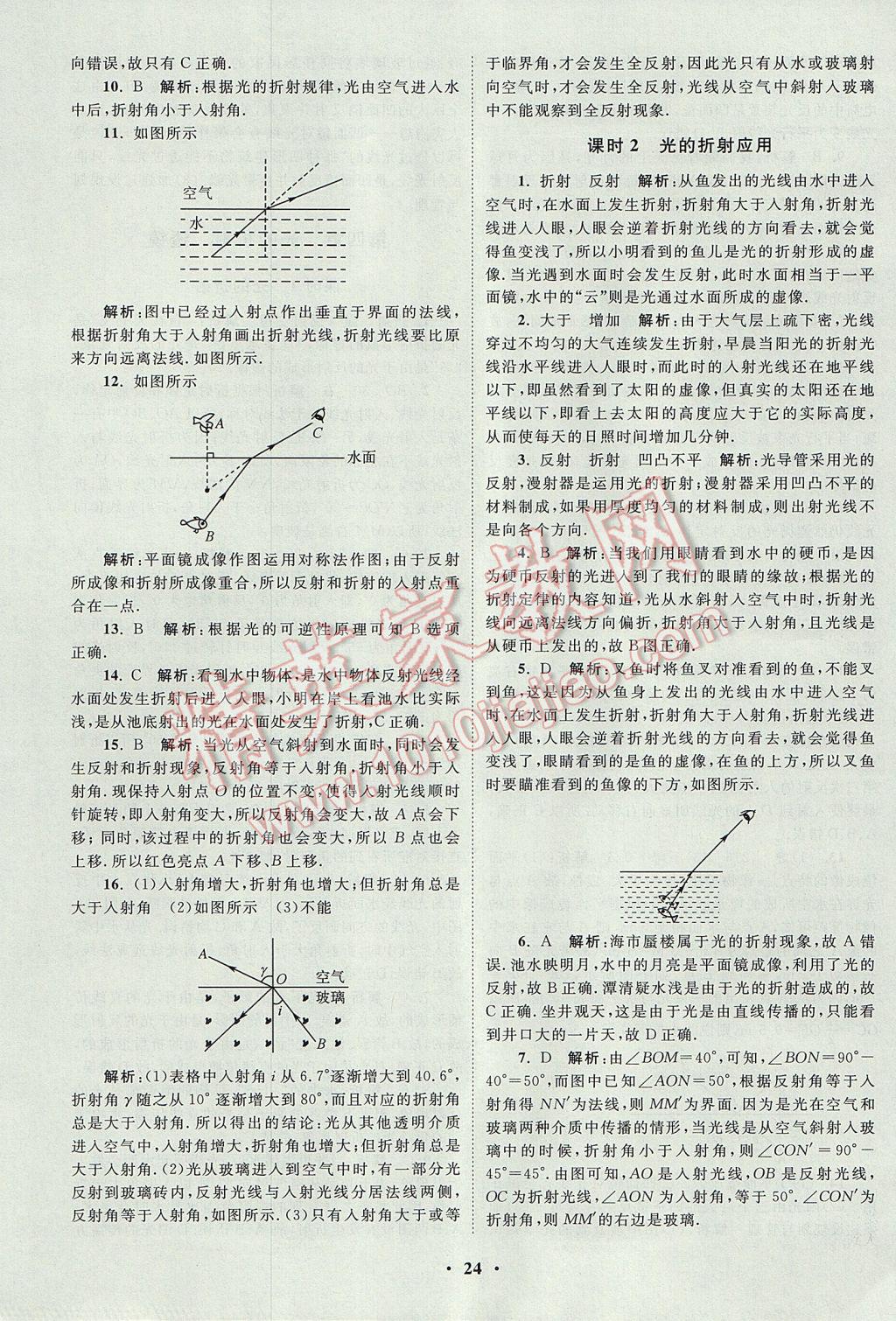 2017年初中物理小题狂做八年级上册苏科版提优版 参考答案第24页