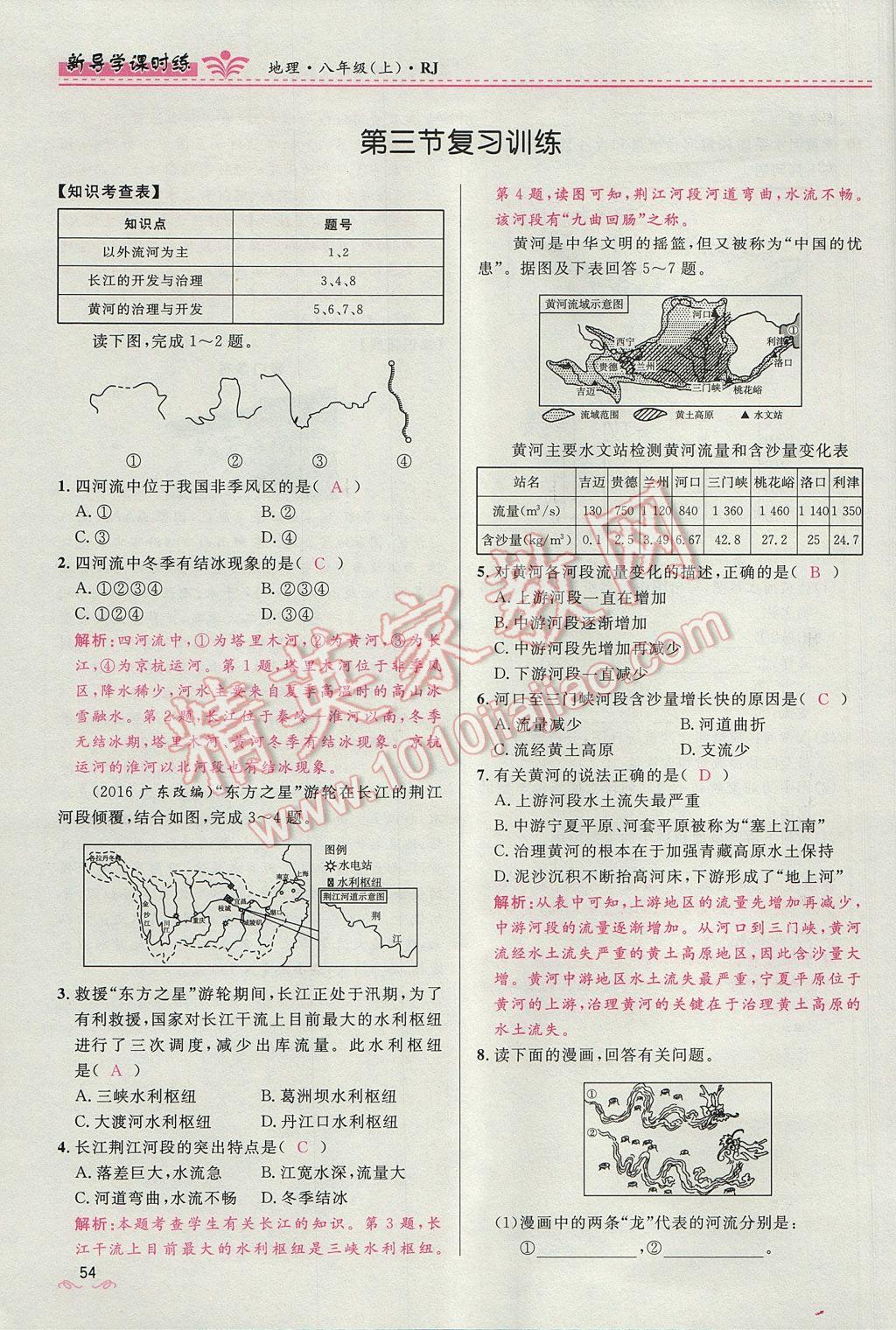 2017年奪冠百分百新導(dǎo)學(xué)課時練八年級地理上冊人教版 第二章第72頁