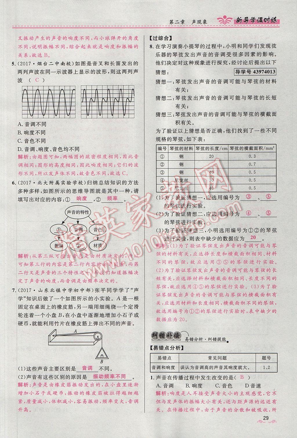 2017年奪冠百分百新導學課時練八年級物理上冊人教版 第二章 聲現象第83頁