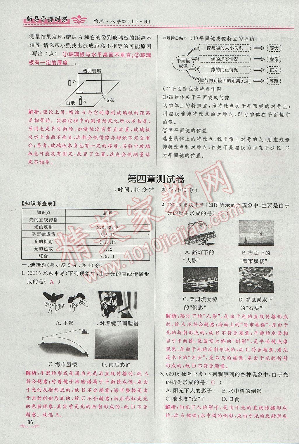 2017年奪冠百分百新導學課時練八年級物理上冊人教版 第四章 光現(xiàn)象第168頁