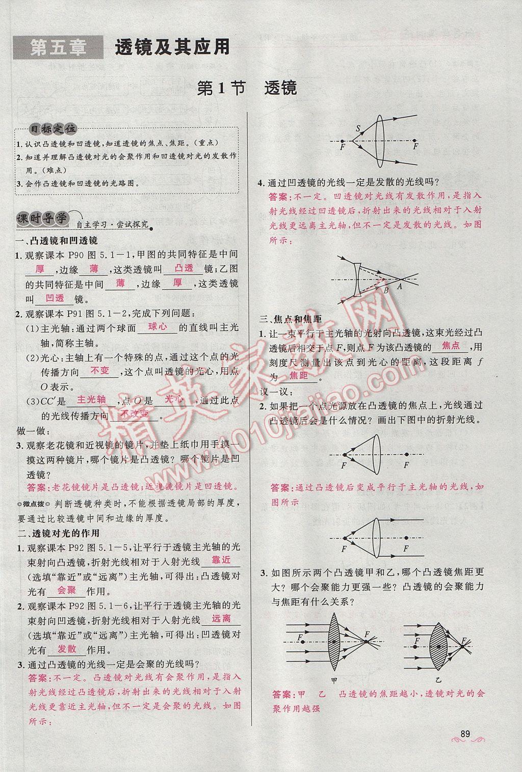 2017年奪冠百分百新導學課時練八年級物理上冊人教版 第五章 透鏡及其應用第95頁