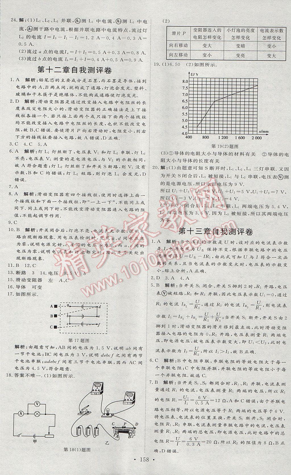 2017年優(yōu)加學案課時通九年級物理上冊U版 參考答案第30頁