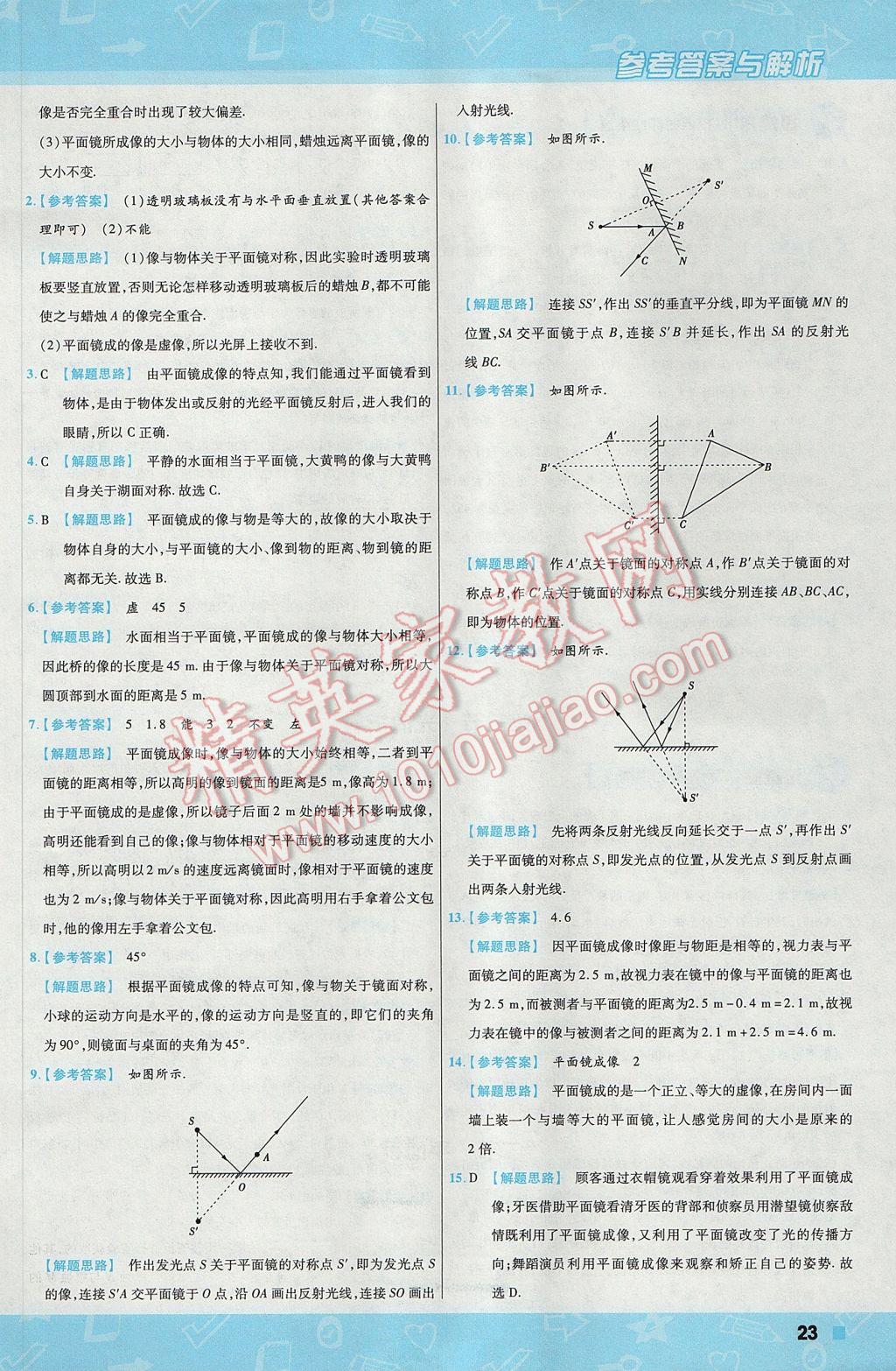 2017年一遍過初中物理八年級上冊滬科版 參考答案第23頁