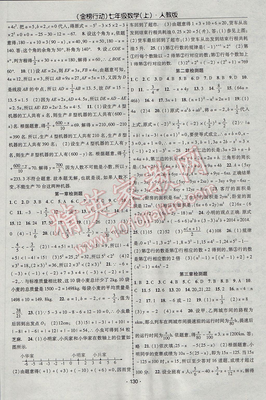 2017年金榜行動(dòng)課時(shí)導(dǎo)學(xué)案七年級(jí)數(shù)學(xué)上冊(cè)人教版 參考答案第10頁(yè)