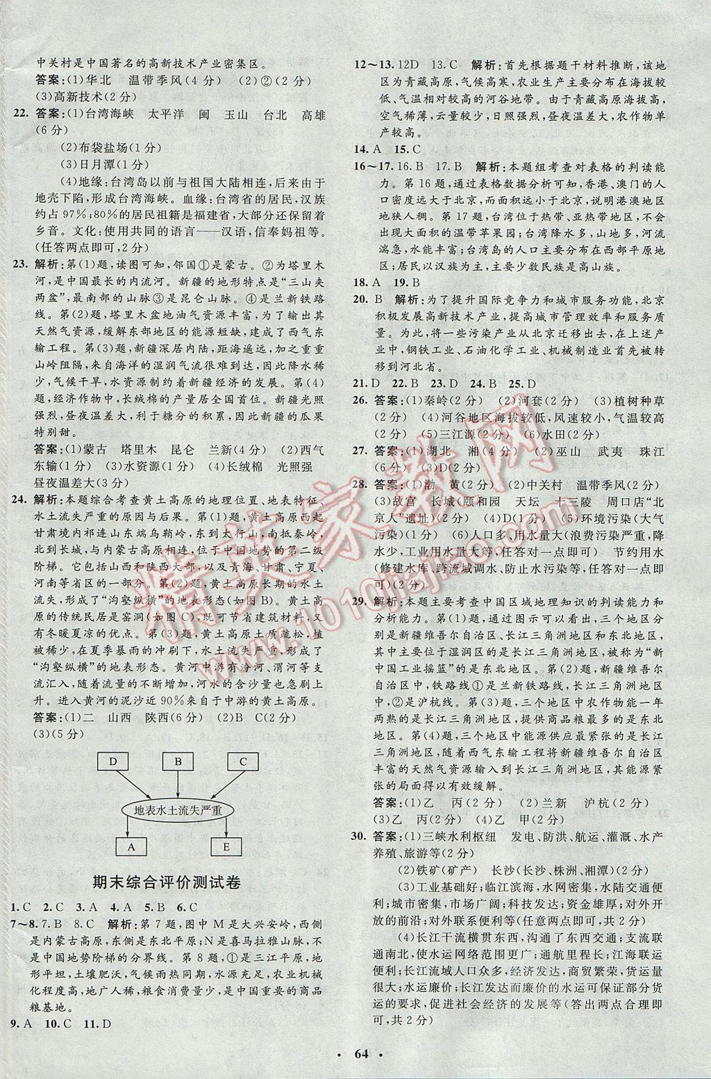 2017年非常1加1完全题练八年级地理全一册湘教版 参考答案第24页