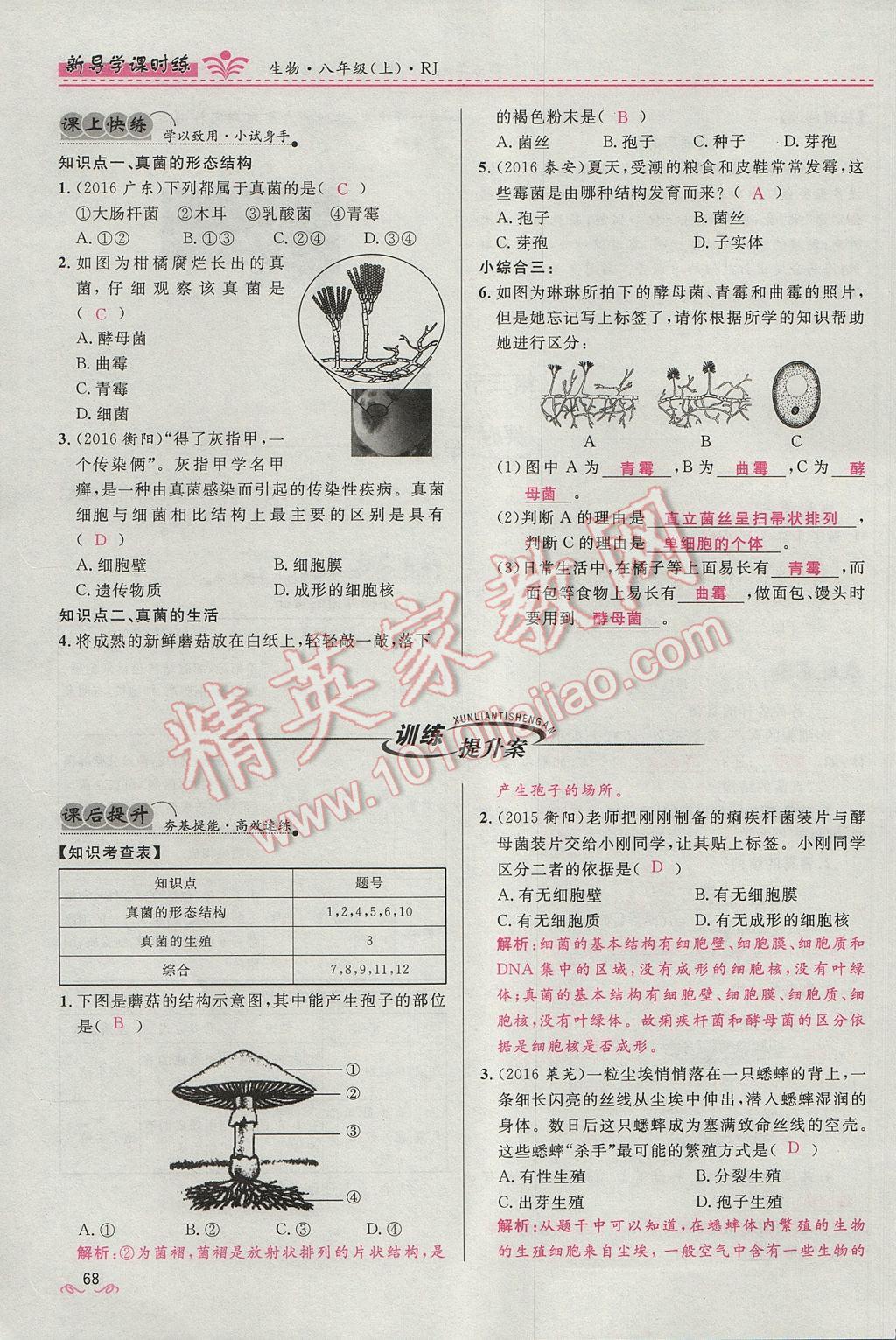 2017年奪冠百分百新導(dǎo)學課時練八年級生物上冊人教版 第五單元第68頁