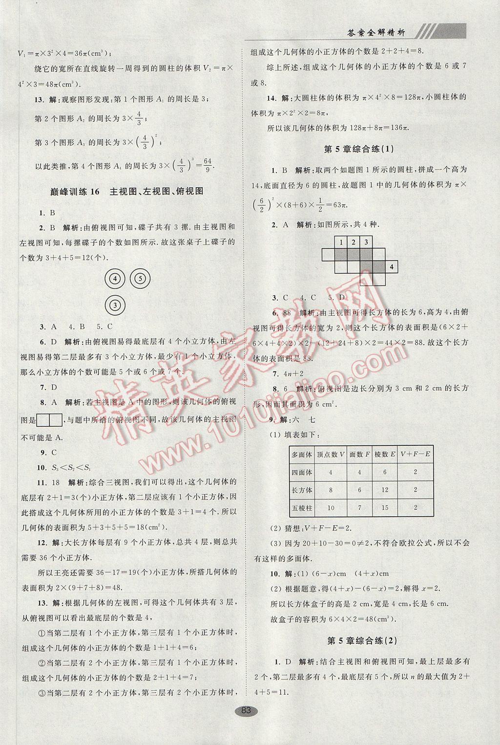 2017年初中數學小題狂做七年級上冊蘇科版巔峰版 參考答案第15頁