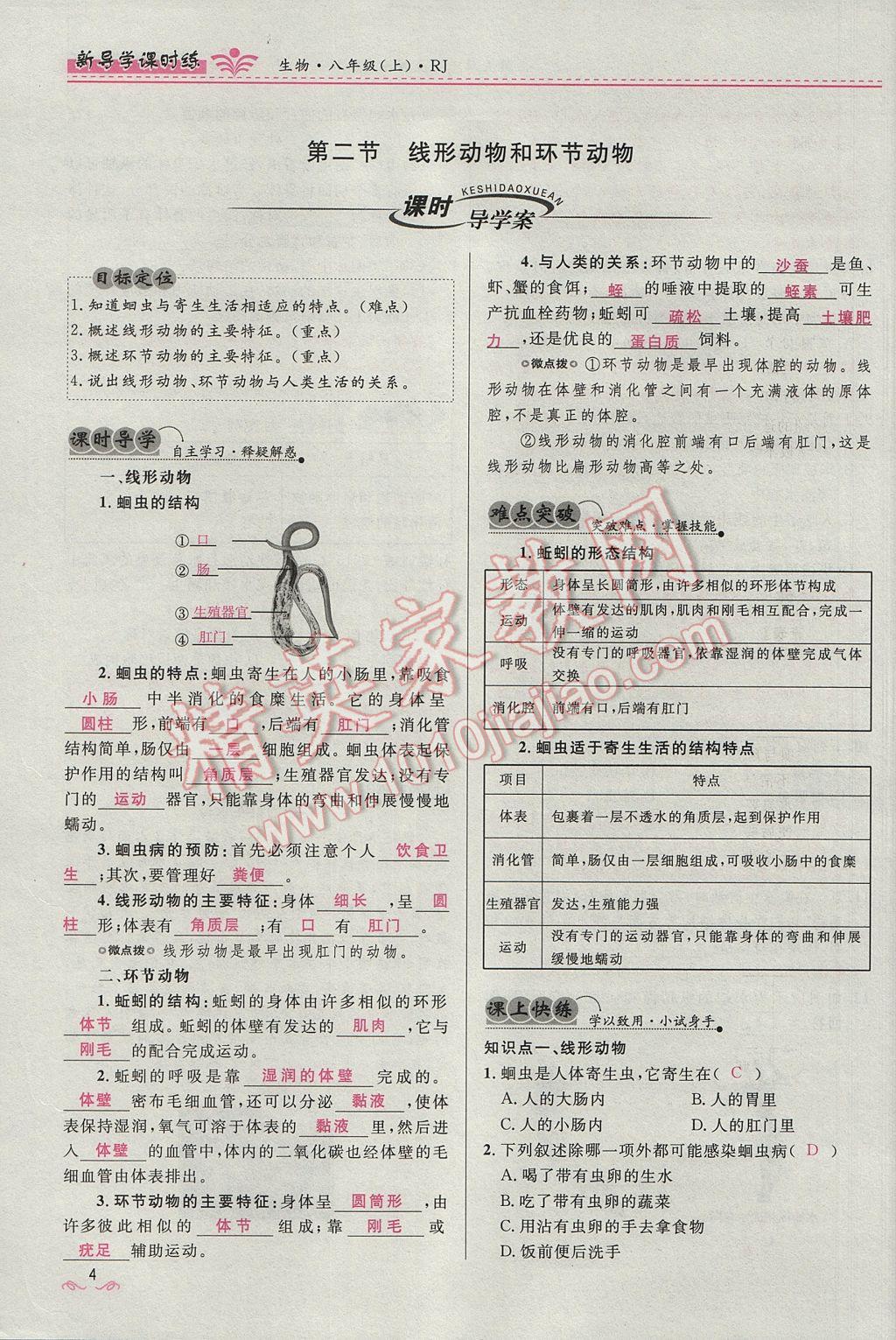 2017年奪冠百分百新導(dǎo)學(xué)課時(shí)練八年級(jí)生物上冊(cè)人教版 第五單元第4頁(yè)