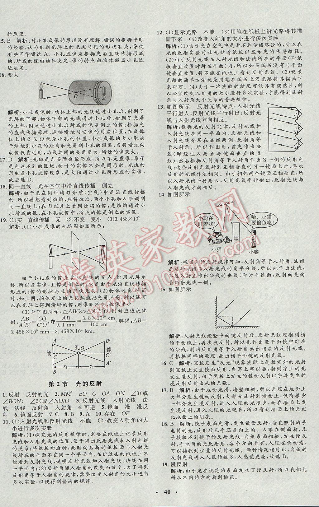 2017年非常1加1完全題練八年級(jí)物理上冊(cè)人教版 參考答案第8頁(yè)