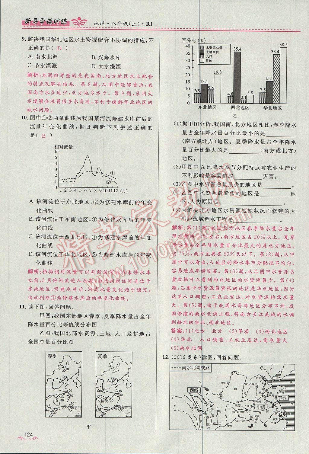 2017年奪冠百分百新導(dǎo)學(xué)課時練八年級地理上冊人教版 第四章第124頁