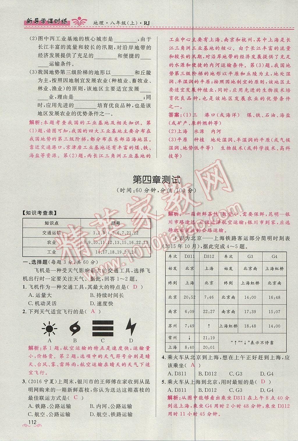 2017年奪冠百分百新導(dǎo)學(xué)課時(shí)練八年級(jí)地理上冊(cè)人教版 第四章第112頁(yè)