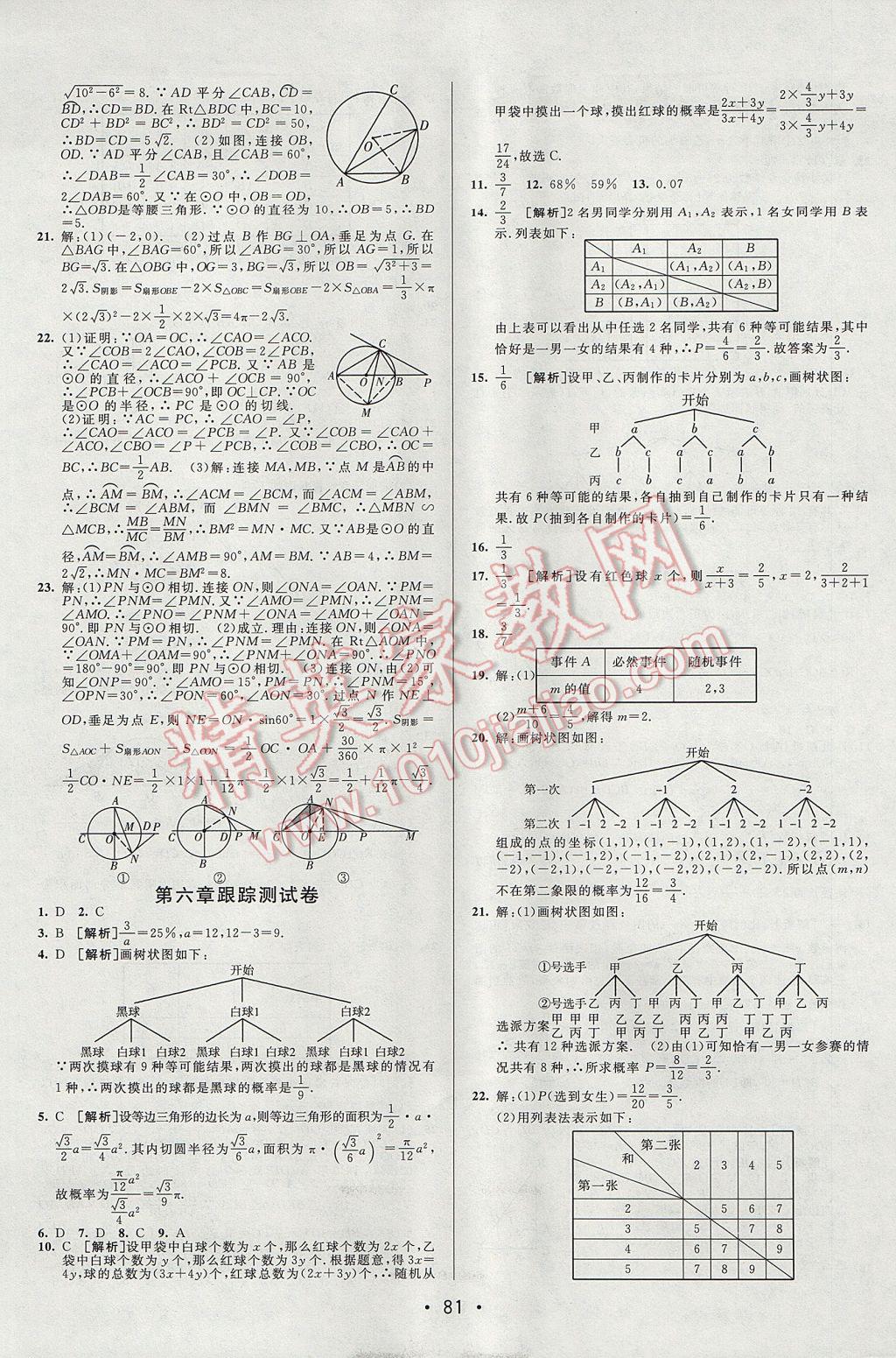 2017年期末考向标海淀新编跟踪突破测试卷九年级数学全一册鲁教版 参考答案第5页