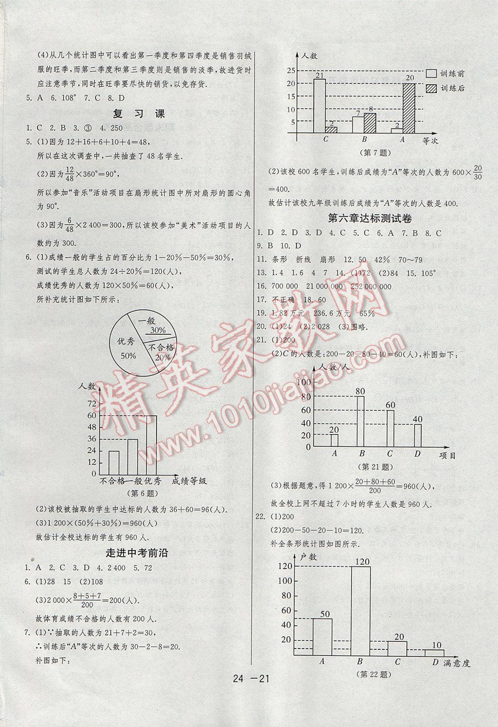 2017年1课3练单元达标测试七年级数学上册北师大版 参考答案第21页