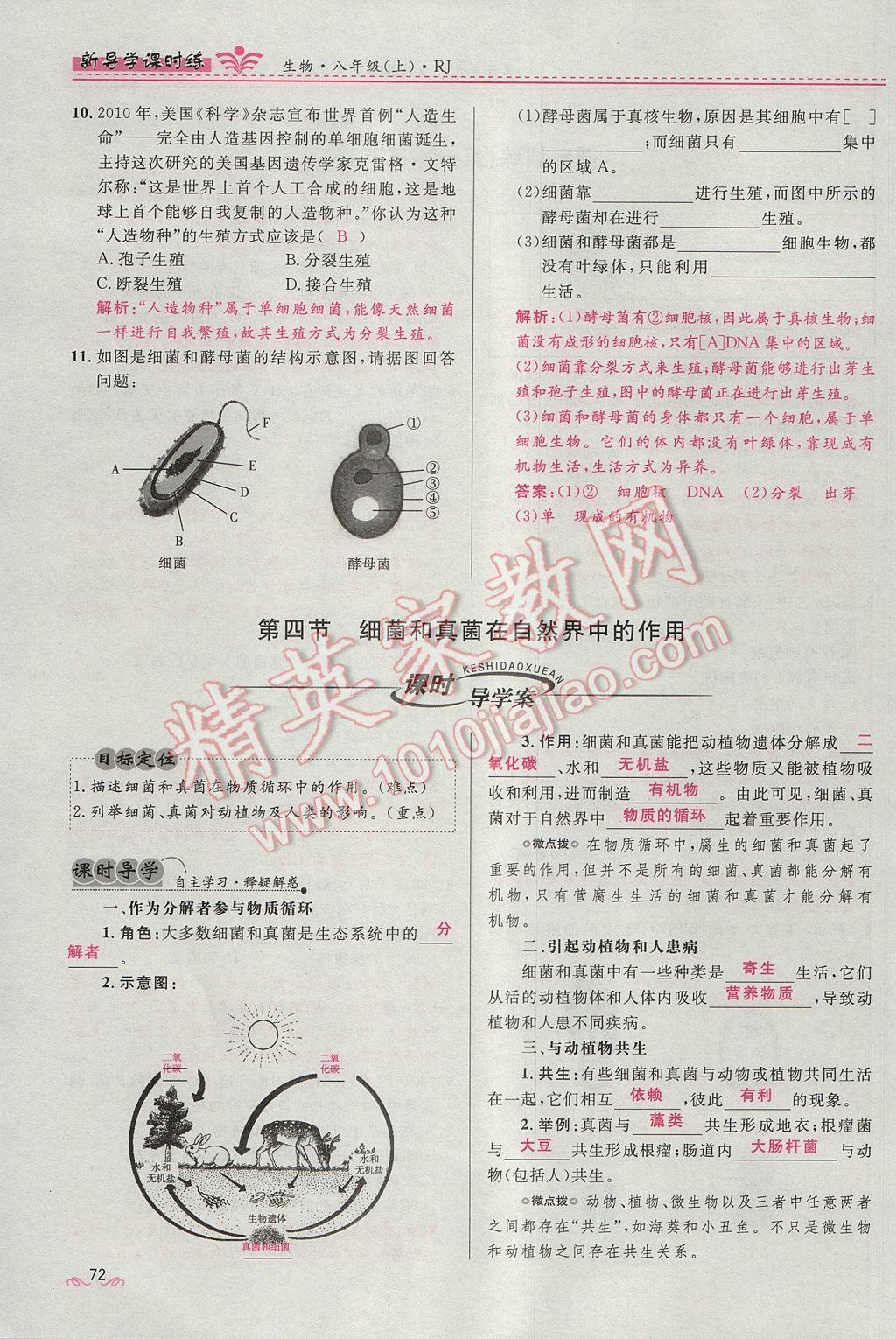 2017年奪冠百分百新導(dǎo)學(xué)課時(shí)練八年級(jí)生物上冊(cè)人教版 第五單元第72頁