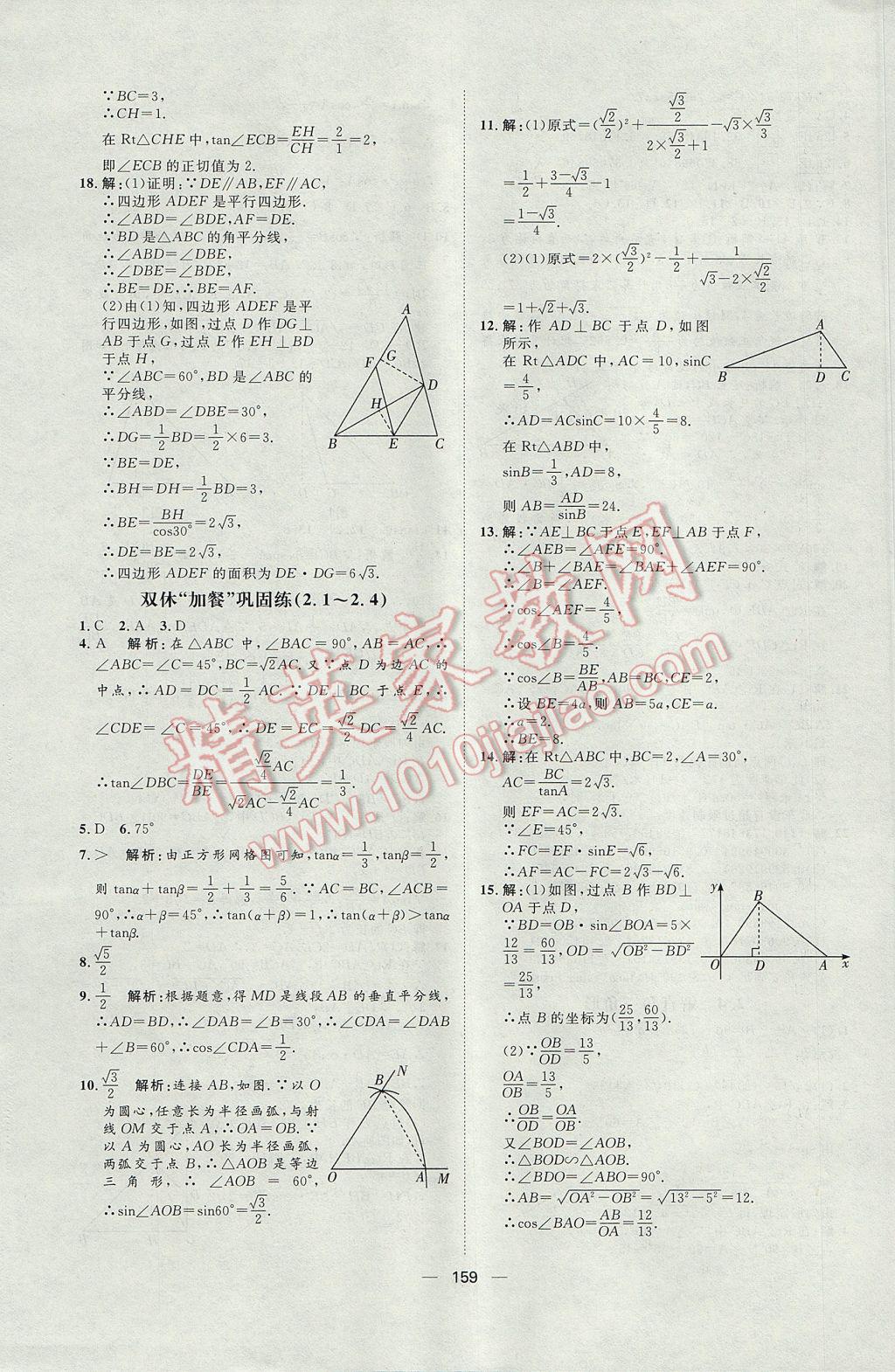 2017年练出好成绩九年级数学鲁教版五四制 参考答案第7页