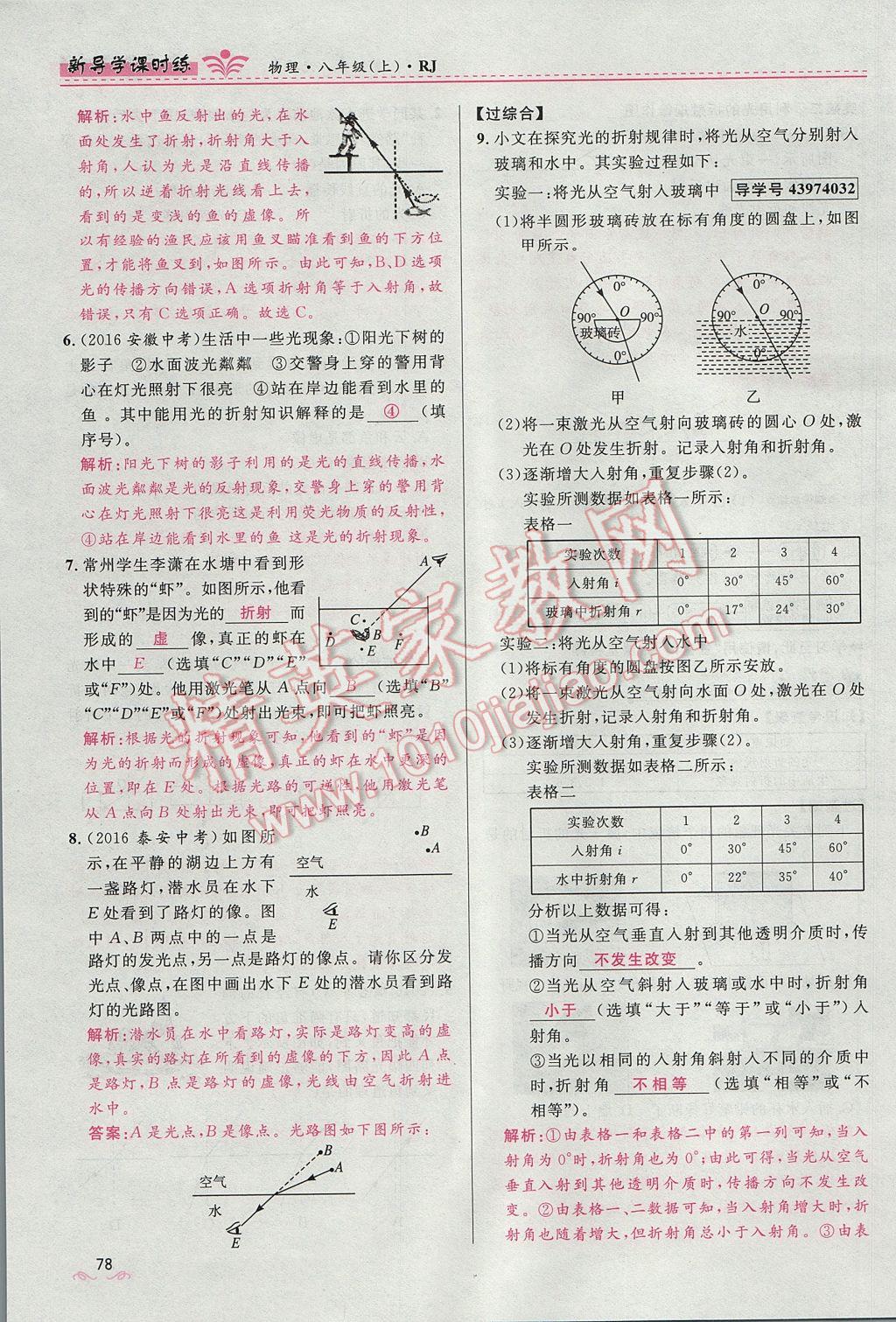 2017年奪冠百分百新導(dǎo)學(xué)課時練八年級物理上冊人教版 第四章 光現(xiàn)象第160頁