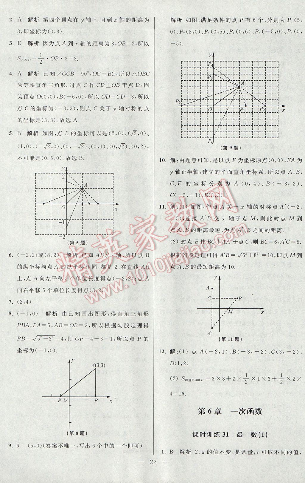 2017年初中数学小题狂做八年级上册苏科版课时版 参考答案第22页