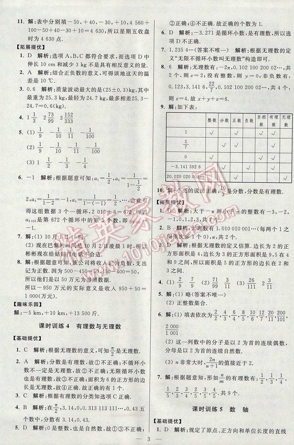 2017年初中數(shù)學(xué)小題狂做七年級(jí)上冊(cè)蘇科版提優(yōu)版 參考答案第3頁(yè)