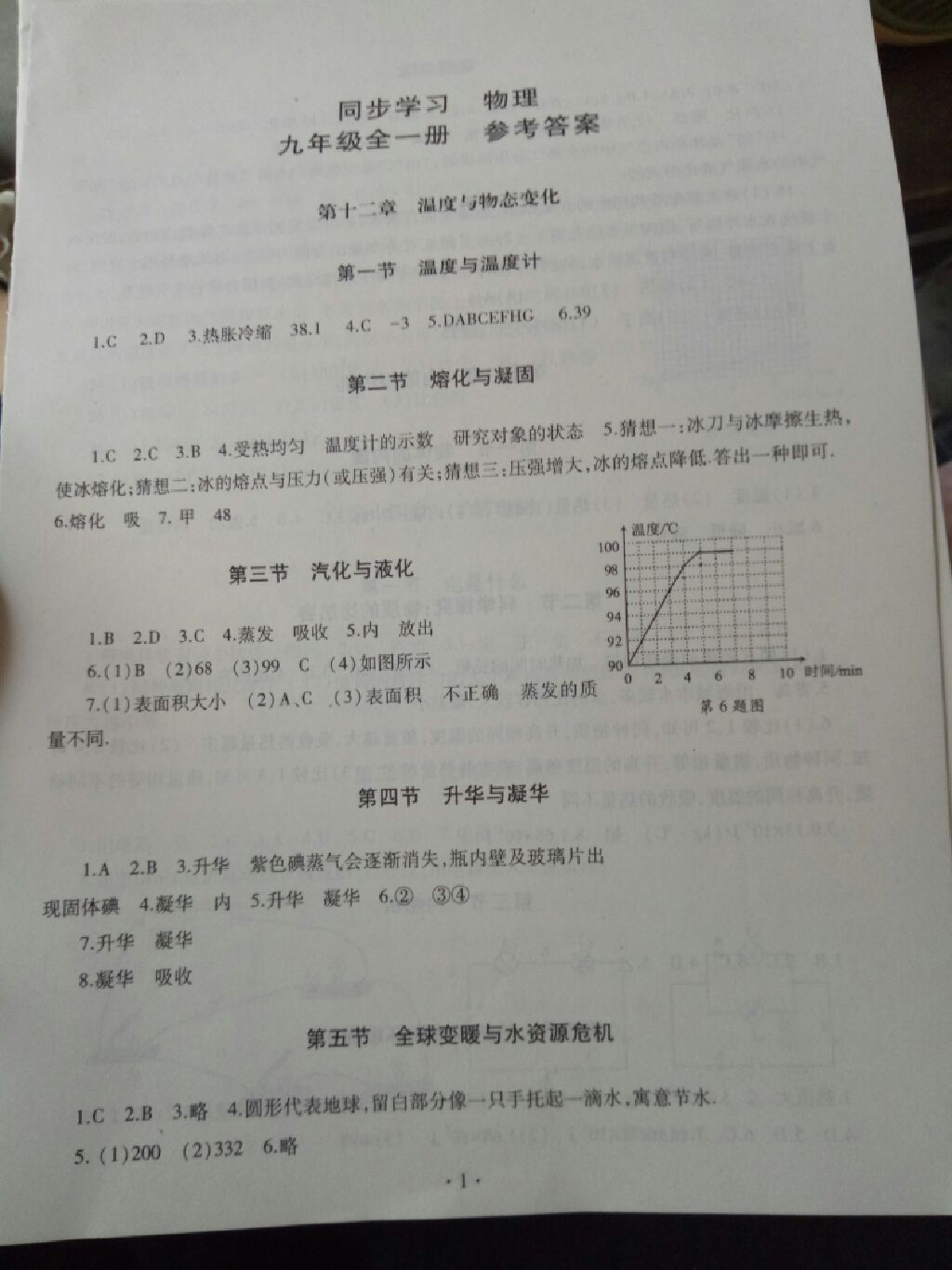 2017年同步學(xué)習(xí)九年級(jí)物理全一冊(cè)滬科版 參考答案第13頁(yè)