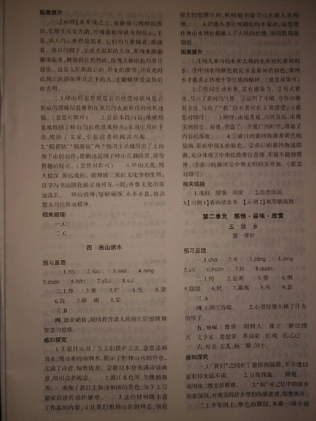 2017年基礎(chǔ)訓(xùn)練九年級(jí)語文全一冊(cè)蘇教版河南省內(nèi)專用大象出版社 參考答案第34頁