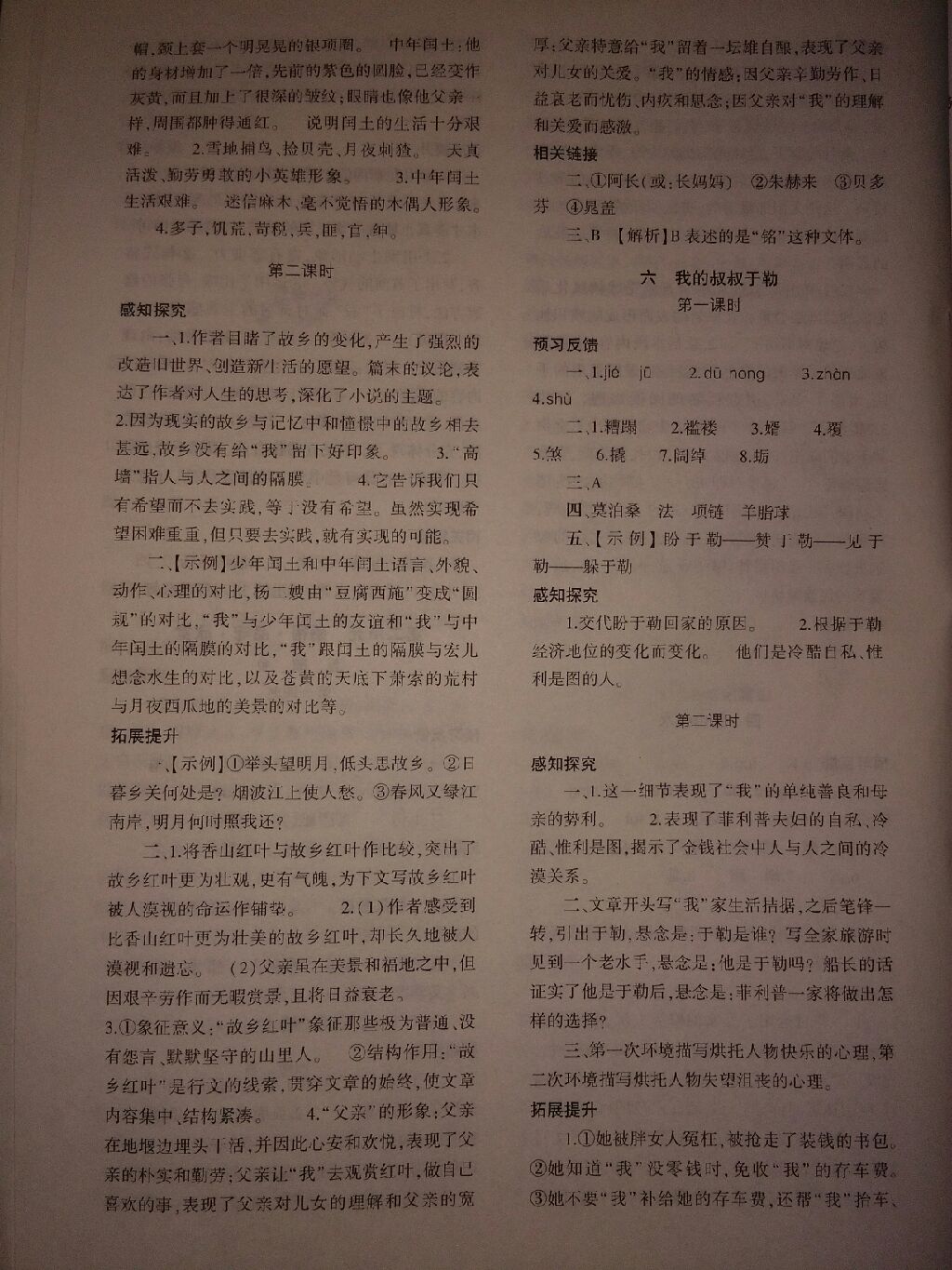 2017年基礎(chǔ)訓(xùn)練九年級(jí)語(yǔ)文全一冊(cè)蘇教版河南省內(nèi)專用大象出版社 參考答案第33頁(yè)