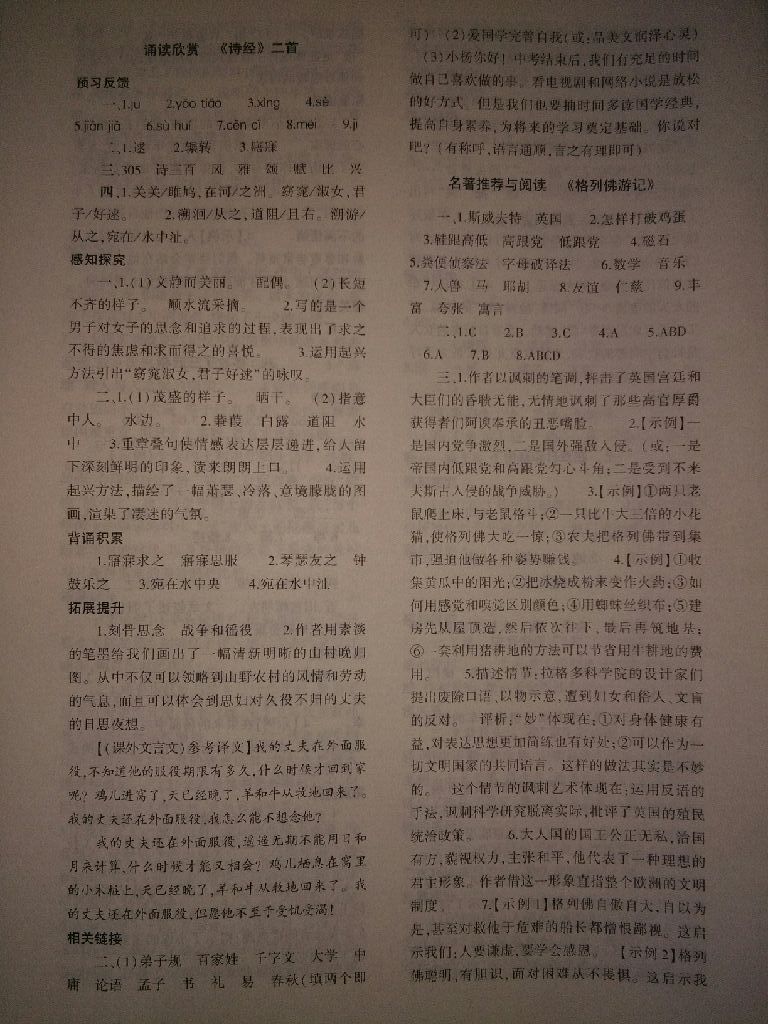 2017年基礎(chǔ)訓(xùn)練九年級(jí)語(yǔ)文全一冊(cè)蘇教版河南省內(nèi)專(zhuān)用大象出版社 參考答案第31頁(yè)