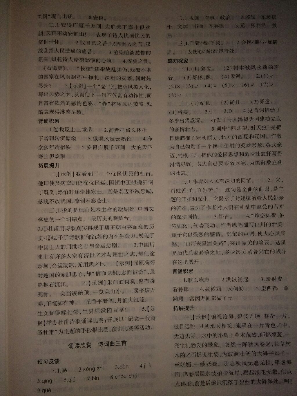 2017年基礎訓練九年級語文全一冊蘇教版河南省內(nèi)專用大象出版社 參考答案第2頁