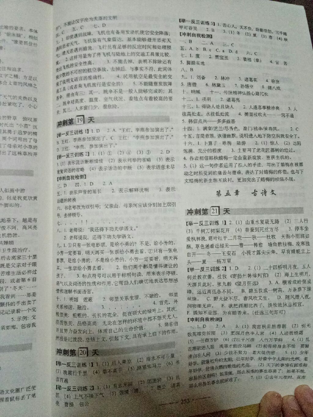 2017年小考必備考前沖刺46天語文小升初用書 參考答案第13頁