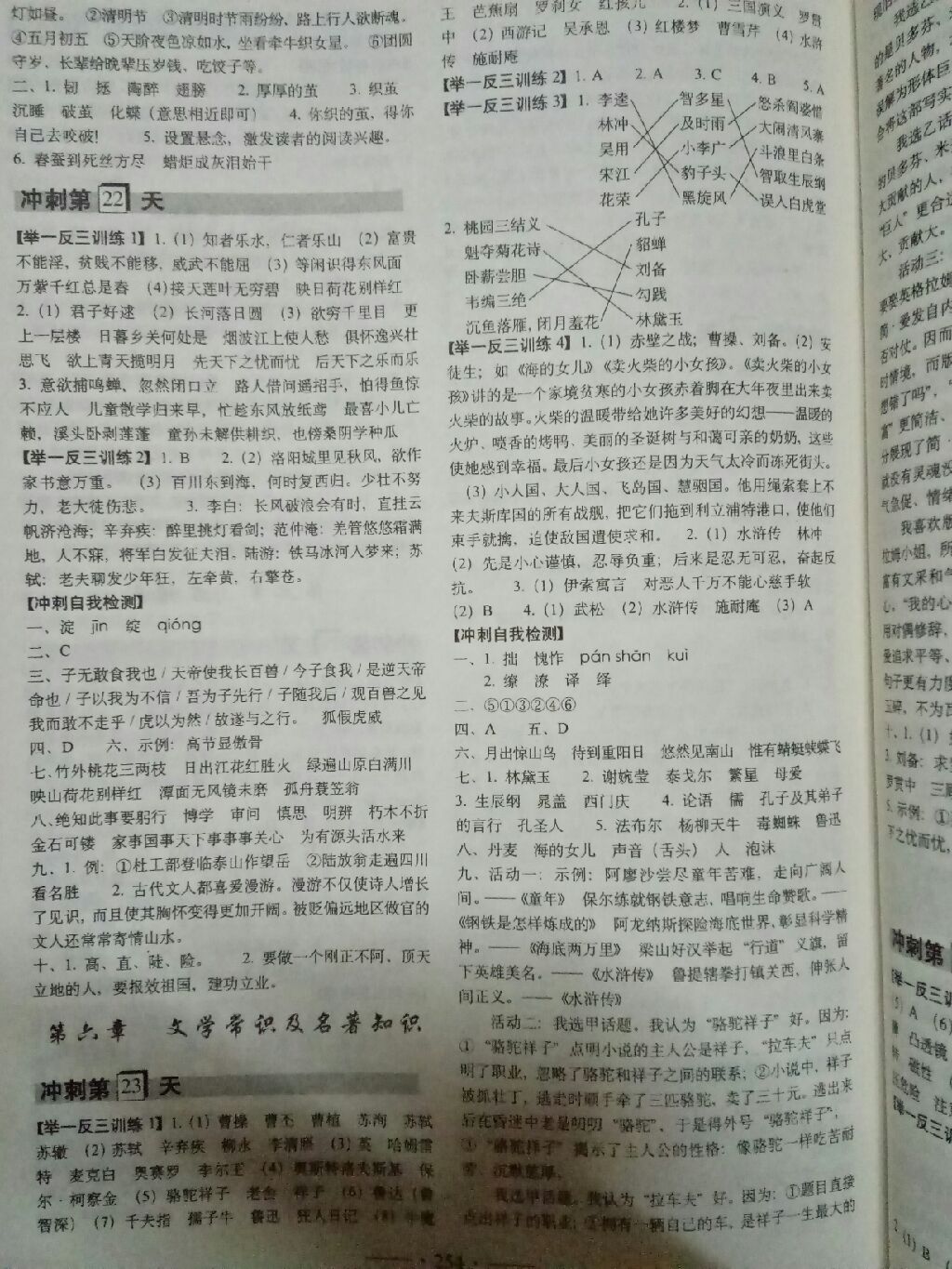 2017年小考必備考前沖刺46天語(yǔ)文小升初用書 參考答案第12頁(yè)