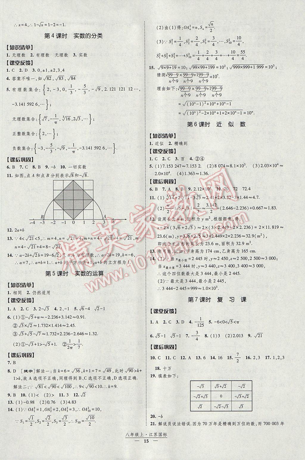 2017年经纶学典新课时作业八年级数学上册江苏版 参考答案第15页