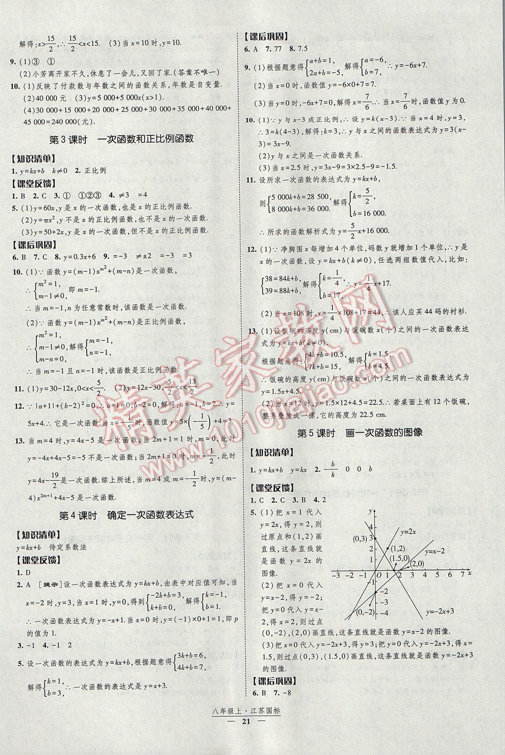 2017年经纶学典新课时作业八年级数学上册江苏版 参考答案第21页