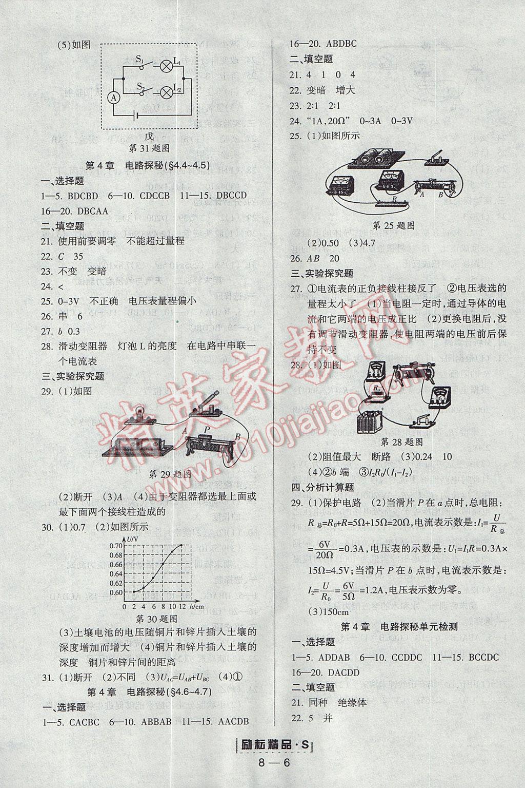 2017年勵耘書業(yè)勵耘活頁周周練八年級科學(xué)上冊浙教版 參考答案第6頁