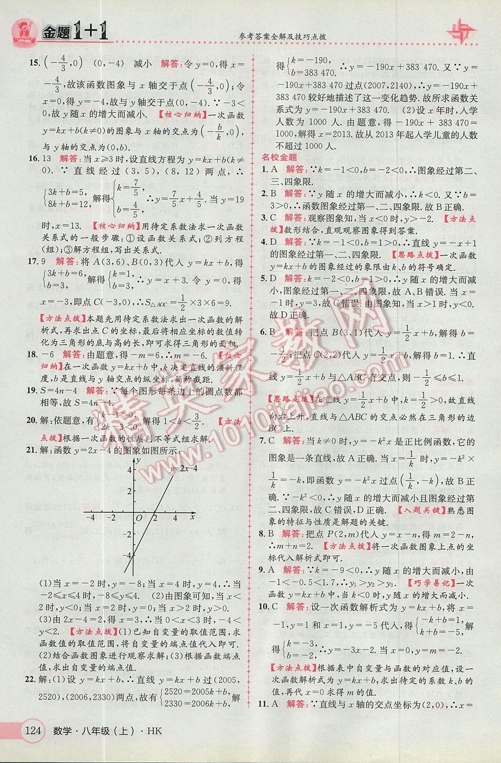 2017年金題1加1八年級數(shù)學(xué)上冊滬科版 參考答案第8頁