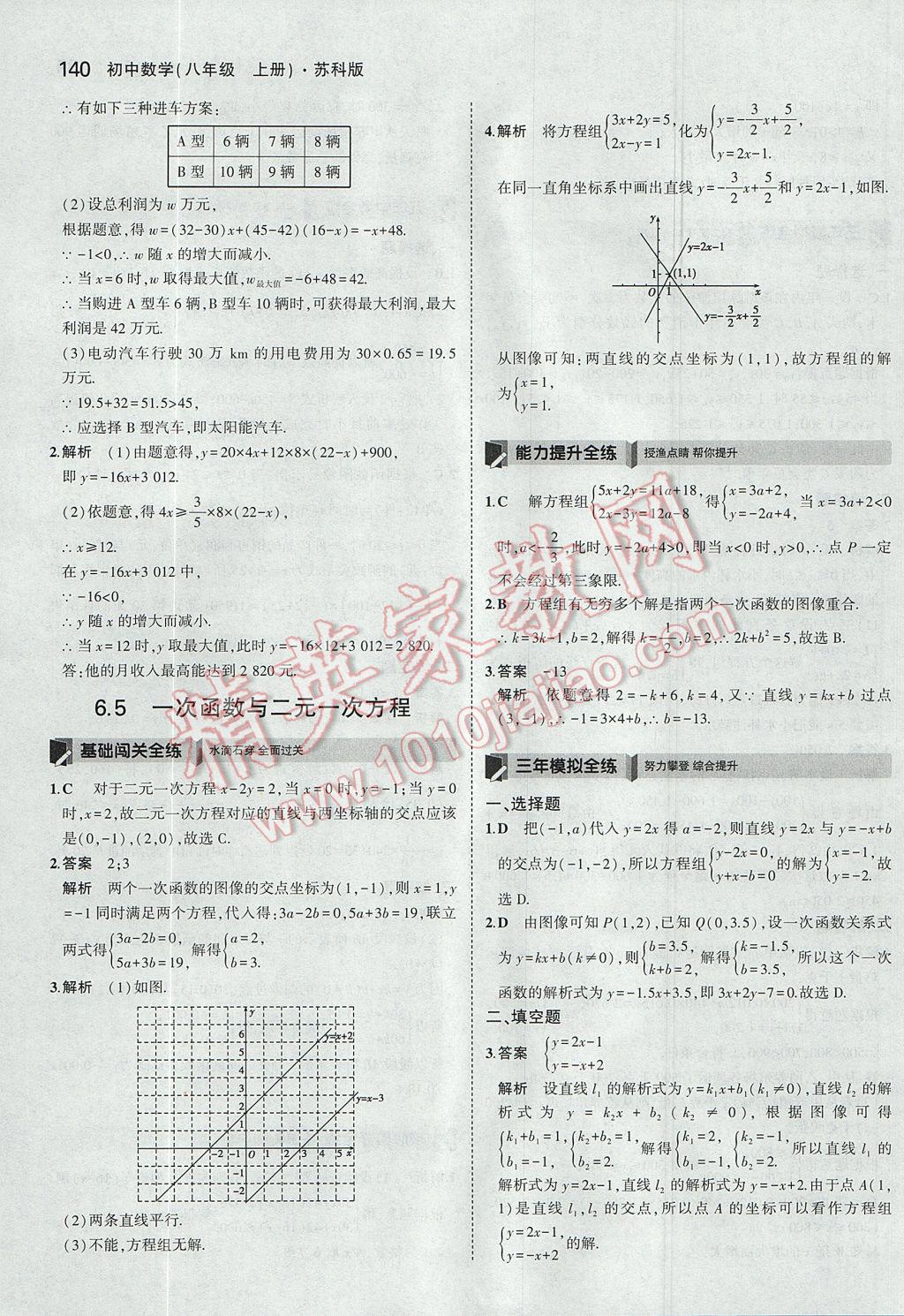 2017年5年中考3年模擬初中數(shù)學(xué)八年級上冊蘇科版 參考答案第41頁