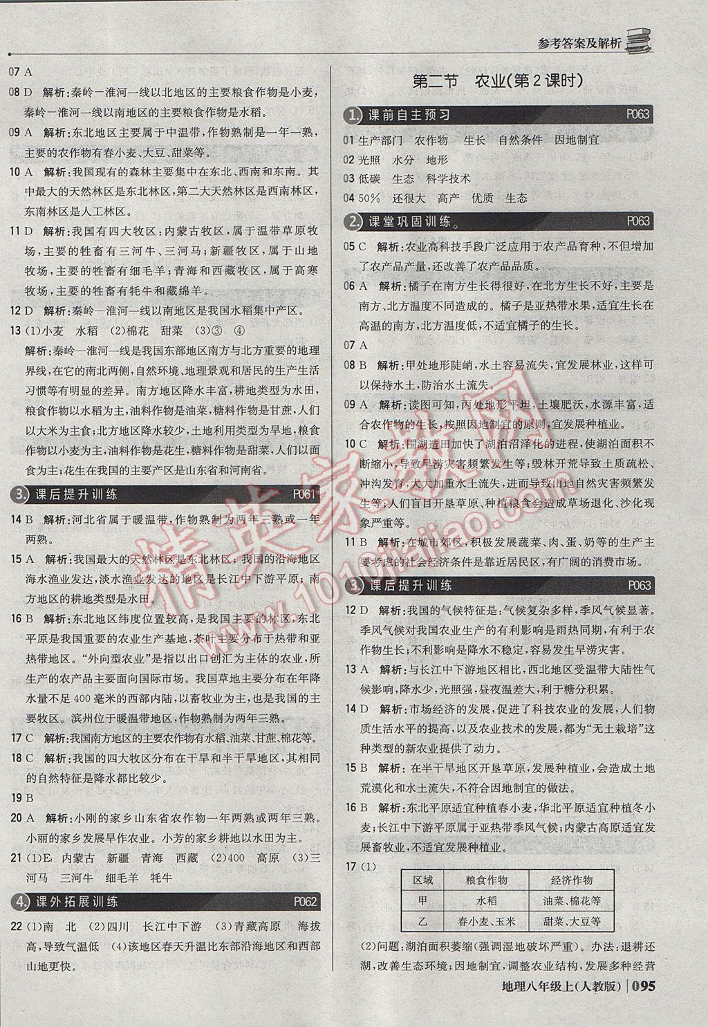 2017年1加1輕巧奪冠優(yōu)化訓(xùn)練八年級地理上冊人教版銀版 參考答案第16頁