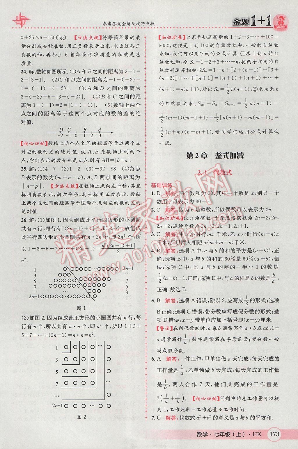 2017年金題1加1七年級(jí)數(shù)學(xué)上冊(cè)滬科版 參考答案第17頁